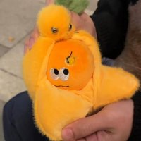 Creative Cartoon Peeled Orange Soft Toy Keychain Stuffed Fruit Bag Pendant Decompression Toy for Kids And Adults Gift