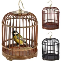 Wood Carved Bird Cage Small Animal Bug Cricket Pet Home Insect Storage Basket Grasshopper Feeding Container Cockroach Cage Baske