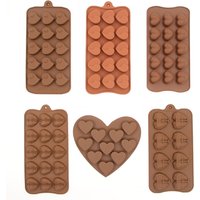 Heart Shape Silicone Chocolate Mold Food Grade Biscuits Candy Mould DIY Fondant Molds