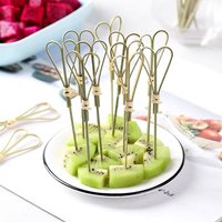 Fruit Skewers, Scissors Skewers, Fruit Forks, Candied Hawthorn Skewers, Sandwich Decoration Small Bamboo Skewers, Toothpicks, Disposable Skewers, 100Pcs