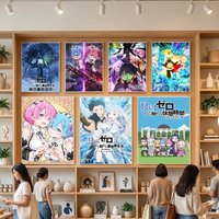 Anime Re Zero classic Good Quality Prints and Posters Waterproof Paper Sticker Coffee House Bar Posters Wall Stickers