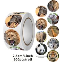500 Pieces Animal Stickers, 1 Inch Round Jungle Stickers, Gift Envelope Wrappers, Envelope Stickers