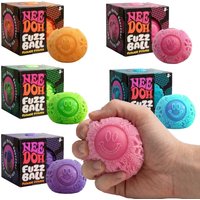 NeeDoh Style Fuzzy Smiley Face Squeeze Ball Soft Rubber Stress Relief Fidget Toy Squishy Anxiety Relief Sensory Ball for Adults