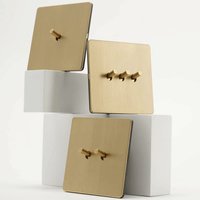 Retro Industrial Wall Light Switch Matte Gold Brass Switch Matte Switch Lever 86 Type 1-4 Gang 2 Way Concealed Brushed Panel