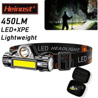 Portable Mini Powerful LED Headlamp XPE+COB USB Rechargeable Hunting Headlight Waterproof Head Torch with Tail Magnetic
