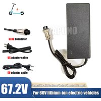 67.2V 2A Lithium Battery Charger GX16 Aviation Plug for 60V Electric Vehicles Compatible with Dualtron Kaabo Nanrobot Boyueda