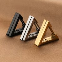 3 pairs of fashionable triangular punk 304 stainless steel earring set, suitable for daily or party wear, a gift for friends