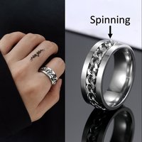 Angst Zappeln Ringe Für Männer Spining Titan Edelstahl Bunte Spinner Drehbare Kette Schmuck Rotierenden Ringe Männer Geschenk