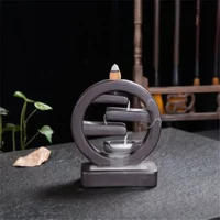 1pc,Round Design Purple Clay Incense Burner Creative Home Decor Censer Living Room Office Ornament (Without Incense)