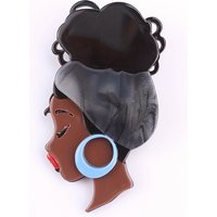 women character acrylic brooch fashion african people clothing jewelry