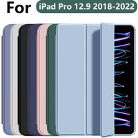 case for iPad Pro 12.9 2018 2020 2021 2022, three fold stand intelligent protective cover with soft TPU back shell, auto wake-up