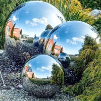 5pcs Stainless Steel Gazing Balls Mirror Polished Reflective Garden Spheres Decorative Hollow Globes For Lawn Pond Yard Ornament