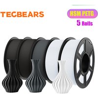 TECBEARS 3D Filament 1.75MM PETG/HSMPETG 5KG 600mm/s Multi Color Set 100% No Bubble Neatly Wound Vacuum Sealed Fit FDM Printers