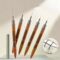Wood Handle Ultra-fine Nail Art Liner Brush For UV Gel Stripe Flower Drawing DIY Home Salon Manicure Painting Accessory Tool