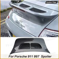 Real Carbon Fiber SC Rear Spoiler Duck Wing Rear Trunk Lid Spoiler BodyKits for Porsche 911 997.1 997.2 2005-2011 Rear Wing FRP