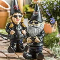 Outdoor Harley Decoration Men Women Davidson Locomotive Dwarf Goblin Dwarf Resin Crafts Garden Courtyard Ornaments Home Decor