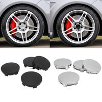 Wheel Center Caps Firm Attachment Resistant ABS+Metal 4PCS 60mm Glossy Rim Hub Center Cover with Iron for Cars