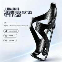 Bike Plastic Water Bottle Cage with Screws, Lightweight Carbon Fiber Texture Water Bottle Holder, For Road & Mountain