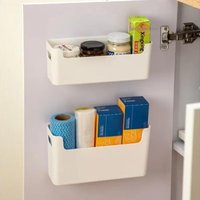 Non Perforated Cling Film Rack Inside Cabinet Wall Shelf Shelves Spice Rack Cabinet Door Organizer For Kitchen