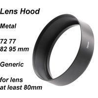 Generic Metal Standard Lens Hood Screw-in 72 77 82 95 mm Universal Black lens focal distance at least 50mm (Full Frame)