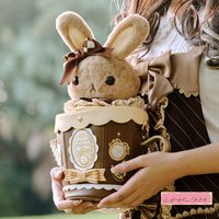 Japanese Original Lolita Cartoon Womes Bag Kawaii Plush Rabbit Messenger Bag Sweet Daily Casual Shoulder Bag JK Uniform Props