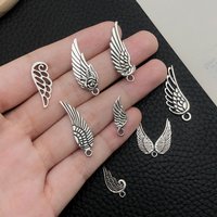 10/22pcs Antique Silver Wing Set, for DIY Jewelry Making - Necklace/Bracelet/Earring Accessories