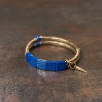 Lapis Lazuli Vintage Beads Double Row Jewelry Brass Beaded Handcrafted Couple Bracelets For Women Dropshipping Gift For Mom