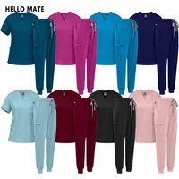 Doctor Nurse Nursing Workwear Medical Surgical Uniforms Woman Dentistry Clinical Scrubs Set Beauty Lab Pocket Top Pants Spa Suit