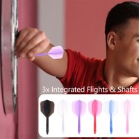 Integrated Dart Flights And Shafts 3pcs 2BA Darts Flights And Shafts Dart Tail Leaf K Flex Four Feathered Flights For Steel Tip