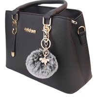 Rhinestone Ballerina Girls Keychains with Colorful Fur Ball Pendant Classic Charms for Car Key Accessory Keyrings Gifts