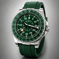 LARIMOKER 40.5mm NH34 (GMT) Men's Automatic Mechanical Watch Ceramic Bezel Sapphire C3 Green Luminous Rubber Strap