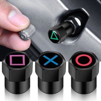 4PCS Universal For Game Button Symbol Sticker Car Valve Caps Accessories Auto Wheel Tire Valve Tyre Stem Air Cover Car Styling