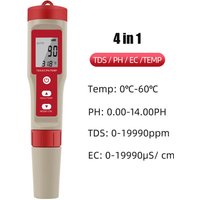 4 in 1 PH Meter PH/TDS/EC/Temperature Meter Digital Water Quality Monitor Tester for Pools Drinking Water Aquariums