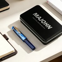 Classic MAJOHN RS3 Short Pocket Fountain Pen 6# Iridium Nib Vintage Resin Body Handmade Writing Pen Collectors Stationery Gift