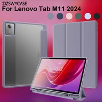 Case for Lenovo Tab M11 2024, with Pencil Holder, Slim Protective Tablet Cover with Clear Transparent Back Shell,Auto Wake/Sleep