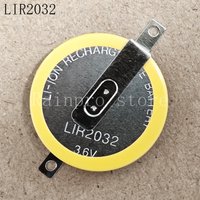 2PCS/LOT LIR2032 2032 3.6V With Pins 180 Degrees Rechargeable Button Batteries
