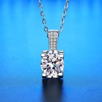 New 925 Sterling Silver Necklace 2CT Pendant for Women Wedding Jewelry Exquisite Fine Accessories Fashion Party Birthday Gifts