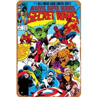 Secret Wars No.1 Cover: - Poster | Vintage Metal Tin Sign Poster Retro Garage Yard Home Cafe Bar Club Hotel Wall Decoration Stic