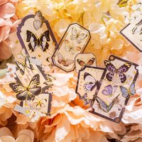 10 Sheets Gold Foil Butterfly Border Stickers Shiny Foil Patterns for Journal Kaka Card DIY Crafts