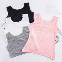 Casual U Neck Summer Tank Tops Sleeveless Slim Fitted Tops With Lace Camisoles Cami Top Shirt for Women With Lace