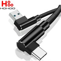 5A USB Type C Cable 90 Degree For Xiaomi Redmi Fast Charing Cord For Honor Huawei Mate Oneplus Realme Angled Charger Data Wire