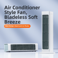 New Wireless Bladeless Tower Fan, Portable Usb Charging, Office Air Conditioner, Wall-mounted Fan