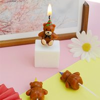 Hot Sale 1 PCS Cartoon Bear Cake Happy Birthday Candle Baby Bear Children's Party Cute Bear Baking Decoration