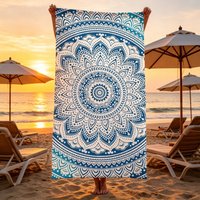 Bohemian Mandala Beach Towel Patterned Sunscreen And Windproof Suitable For Swimming Pool Camping Travel Blanket