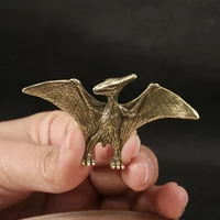 Jurassic Pterosaur Figurines Brass Ornament Dinosaur Desk Decoration Stand Up Metal Miniatures Flying Dragon Souvenir Gift