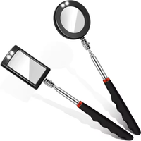 2pcs Detection Folding Mirror 360° Rotating Reflector Universal Auto Repair Tool Accessory Telescopic Bottom Inspection Mirror