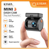 KAWA Dash Cam MINI 3 – miniaturowa kamera samochodowa 2K 1296P z funkcją sterowania głosem, kolorowym obrazem w nocy, 24-godzinnym trybem monitorowania parkowania, łącznością Wi-Fi, czujnikiem G i