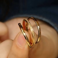 ZAKOL 2MM 3Pcs/set 18K Gold Plated Stainless Steel Stacked Rings for Women Minimalist Fashion Jewelry Gift Simple Ring Wholesale