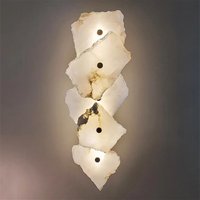 Applique Murale LED en Marbre au Design Vintage, Luminaire Décoratif d'Nik, Idéal pour une Chambre à Coucher, un Salon ou une Salle à Manger