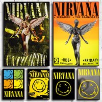 Famous Rock Band N-Nirvana Poster Modern Minimalist Wall Art Prints for Bedroom Living Room Aesthetic Room Decor Gift